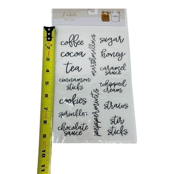 Kitchen Labels Vinyl Decal Sticker For Canister Jars Storage Organize New Black - Picture 2 of 4